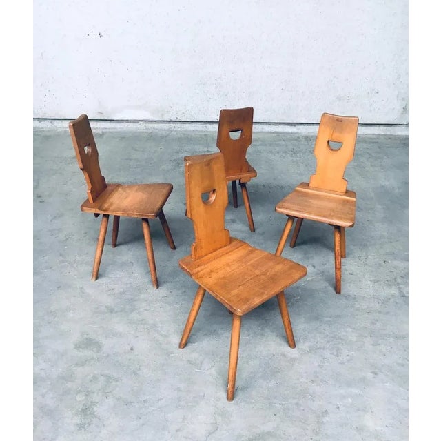 Vintage Belgian Brutalist Pub Café Chair Set by Torck, 1960s, Set of 4 For Sale - Image 16 of 17