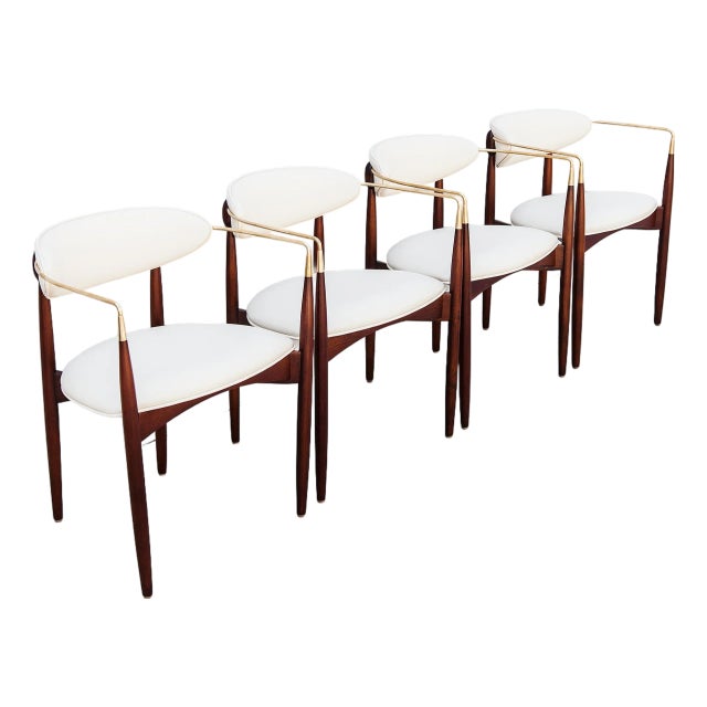 Restored “Viscount” Chairs by Dan Johnson for Selig, Denmark 1950s - Set of 4 For Sale