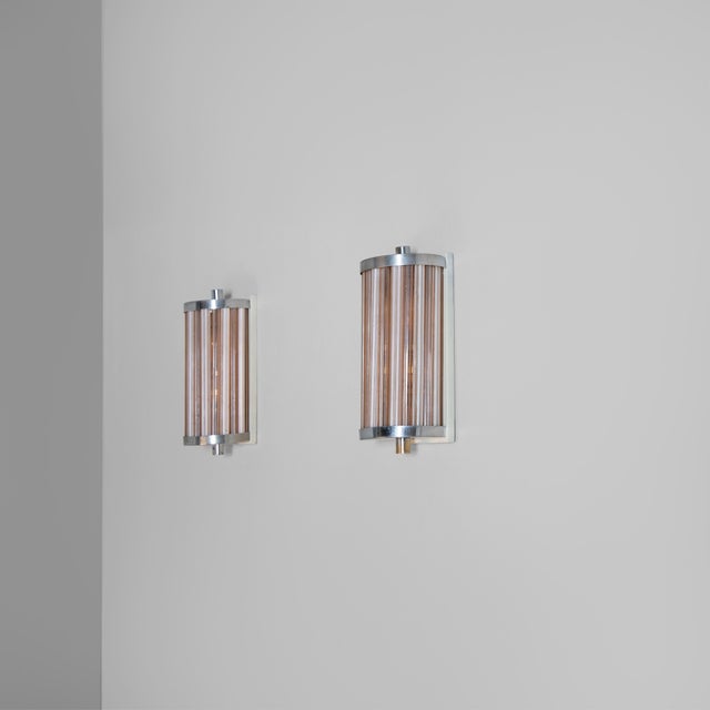 Functionalist Sconce with Glass Rods, 1930s, Set of 2 For Sale - Image 9 of 9