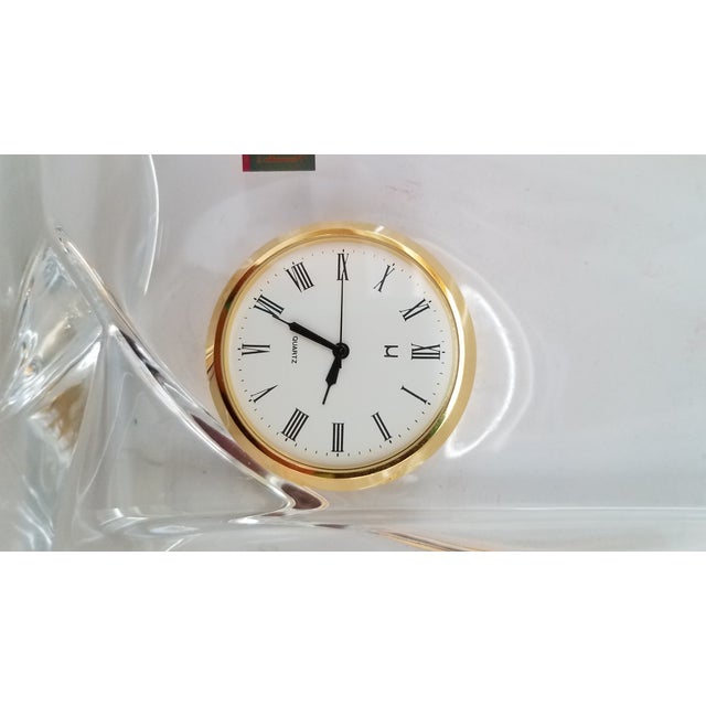 Mid-Century Modern Vintage Hoya Crystal Art Glass Sailboat Quartz Clock For Sale - Image 3 of 5