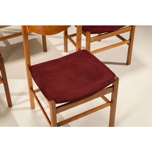 Dining Chairs in Burgundy by Gianfranco Frattini, Italy, 1960s, Set of 6 For Sale - Image 11 of 13
