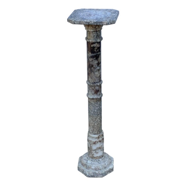 Italian Cararra Marble Pedestal Stand For Sale