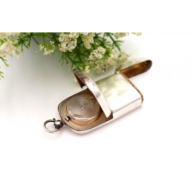 Metal Vintage Matchbox in Silver For Sale - Image 7 of 7