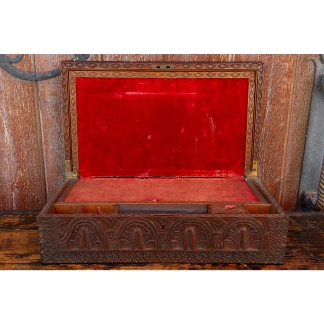 Wood 19th Century Anglo Indian Writing Box For Sale - Image 7 of 13