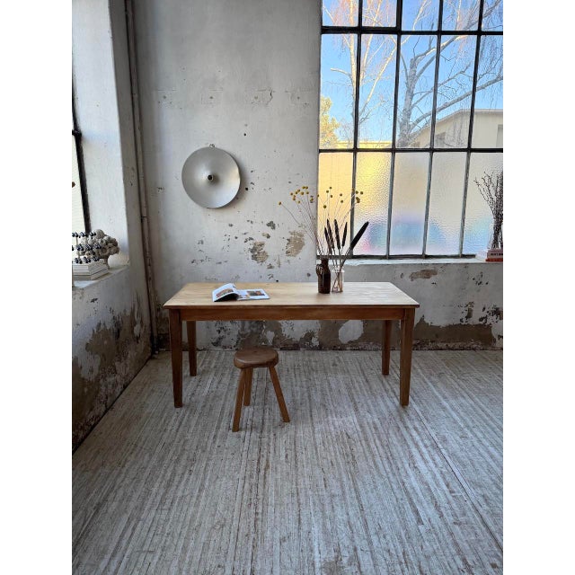 Pine and Oak Farmhouse Table, 1950s For Sale - Image 4 of 18