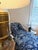 Custom Painted Chaise Lounge Chair Upholstered in Blue and Cream Ralph Lauren For Sale - Image 10 of 18