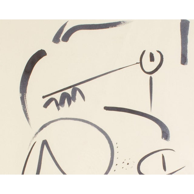 Black 1962 Abstract Ink Painting by Walter Stomps For Sale - Image 8 of 8