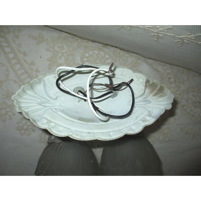 1980s Vintage Ornate Art Nouveau Silver Metal Two Light Embossed Globes / Shades Wall Sconce For Sale - Image 5 of 6