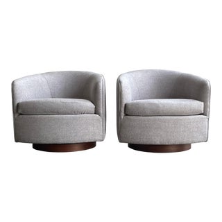 Vintage Milo Baughman for Thayer Coggin Swivel & Tilt Chairs - a Pair For Sale