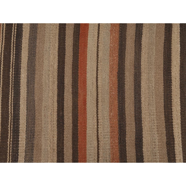 1970s Vintage Handmade Wool Cotton Terracotta Runner Rug For Sale - Image 10 of 11
