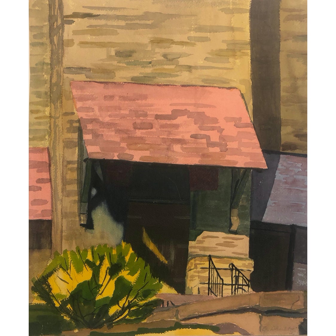 Beatrice Shultz Architectural Painting 1950s Chairish