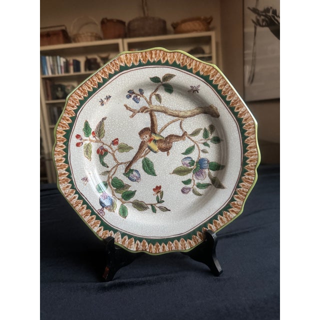 Vintage Chinoiserie Monkey Plates, Hua Rong Tang Zhi, Set of 4 For Sale - Image 4 of 6