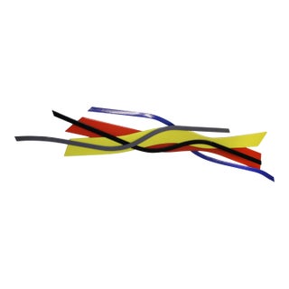 Contemporary Abstract Iron and Enamel "Wall Relief" by Cristina Ghetti For Sale