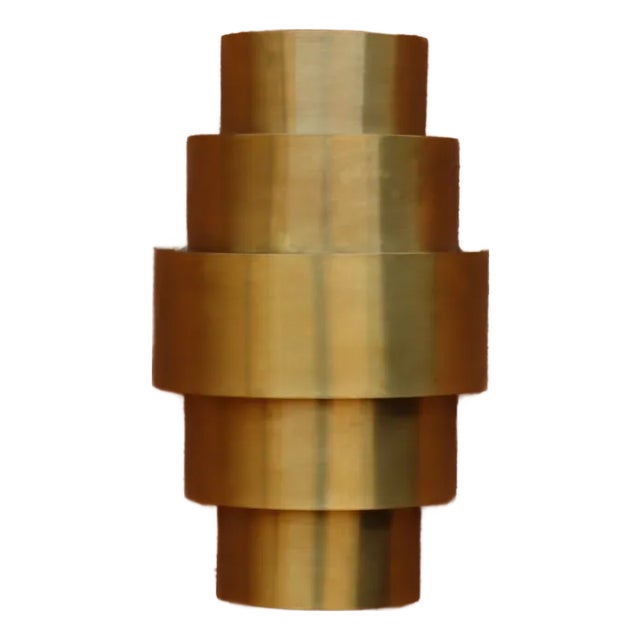 Handmade Art Déco Brass Wall Sconce Rounded Shape Shade For Sale