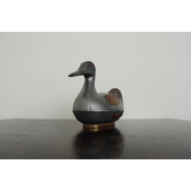 Vintage Mixed-Metal Duck Trinket Box For Sale - Image 11 of 18