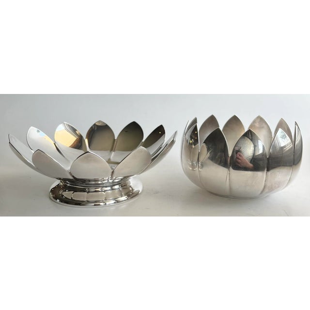 Stunning silverplate bud vase by Reed & Barton. The vase is composed of two pieces - a lotus dish serving as the base and...