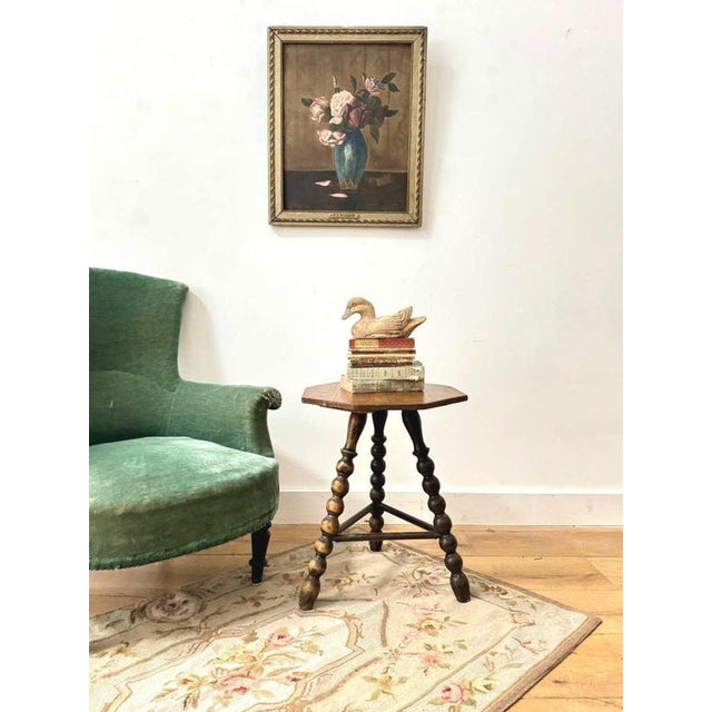 Victorian Wooden Bobbin Tripod Leg Side Table For Sale - Image 12 of 12