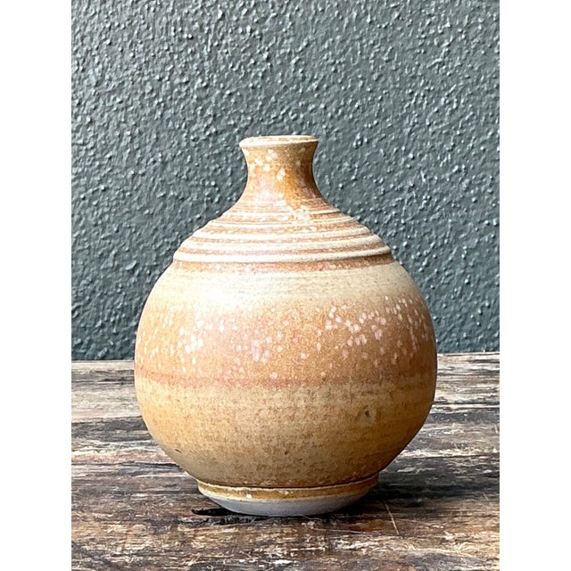 Mid-Century Modern Vintage Studio Pottery Vase For Sale - Image 3 of 16