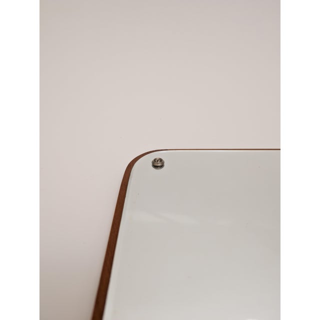 1960s Mid-Century Modern Danish Design Rectangular Wood Framing Wall Mirror, 1960s For Sale - Image 5 of 6