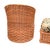 Mid-Century Modern Rattan Tub Chair and Ottoman With Upholstered Cushions, Wicker Works For Sale - Image 3 of 5