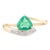 Green Emerald & Diamond Wedding Ring Size 7 For Sale