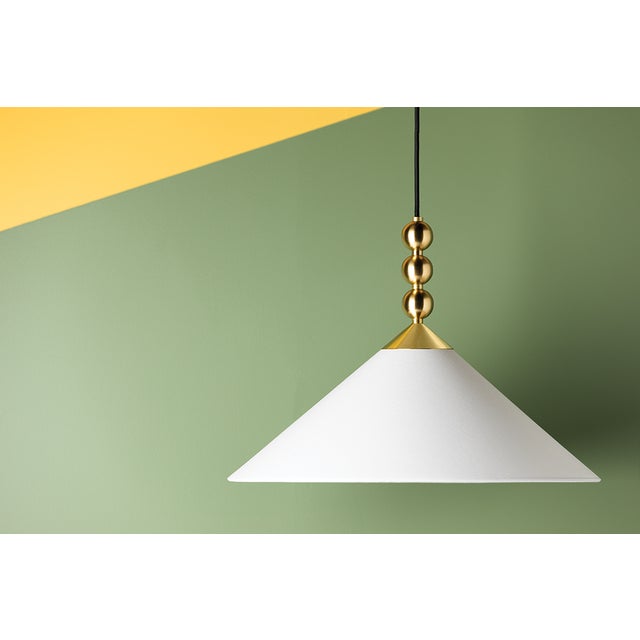 Mitzi Sang 20 in. 1 Light Pendant in Aged Brass Finish For Sale - Image 10 of 13