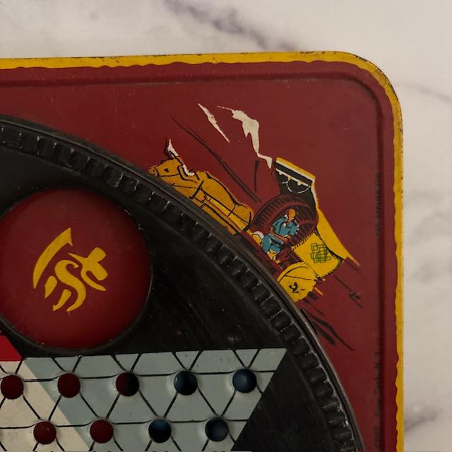 Mid 20th Century Mid-Century Ranger Chinese Checkers Metal "Hideaway" Game Board and Marbles For Sale - Image 5 of 6