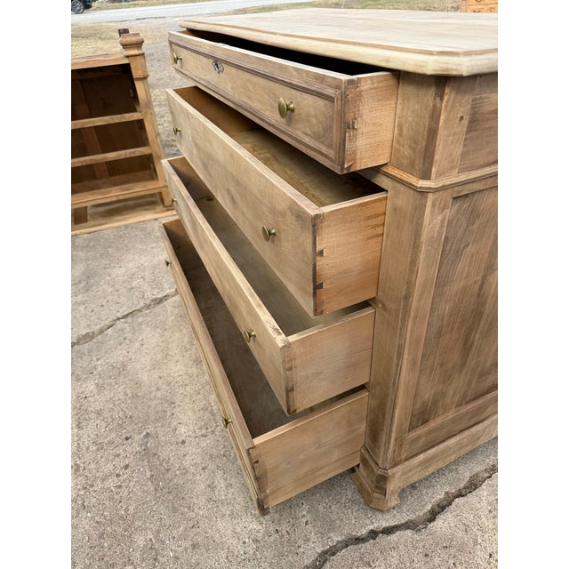 19th Century French Solid Walnut Bleached Chest of Drawer / Commodes For Sale - Image 9 of 12