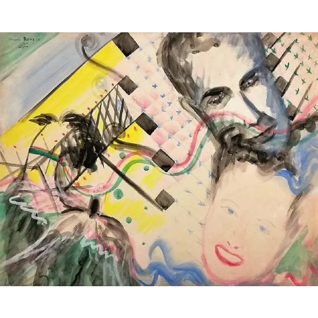 The actors is an original artwork realized by Maurice Rouzée in the 1950's. Tempera on paper; signed by the artist on the...