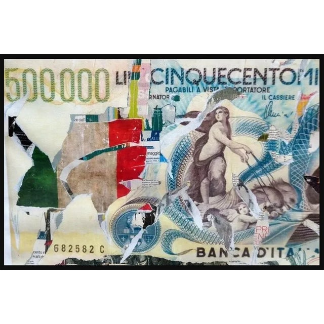 Textile Antonio Longo, Art &Co Museum 500mila Lire di Raffaello, Screen Print on Canvas For Sale - Image 7 of 7
