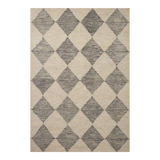 Chris Loves Julia x LoloiFrancis Beige / Charcoal 7'-9" x 9'-9" Area Rug For Sale