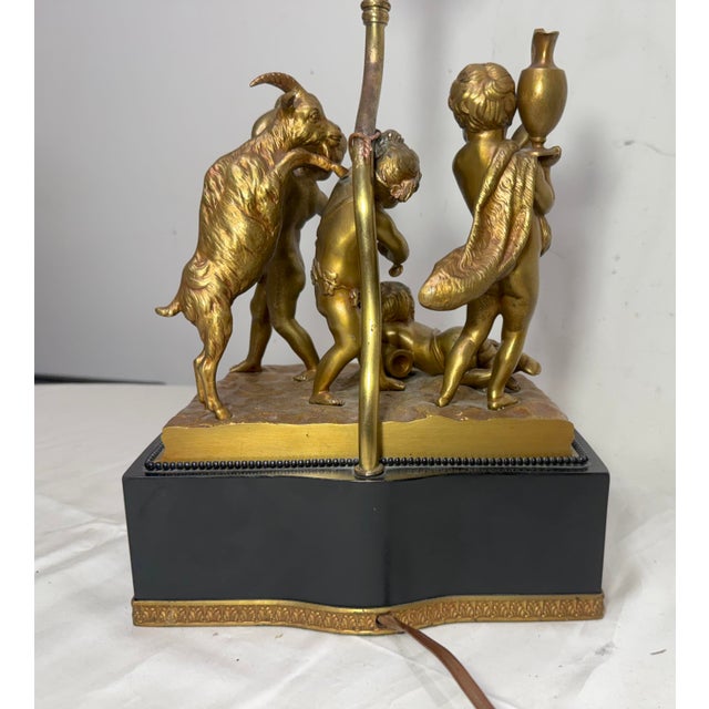 Antique Claude Michel Clodion Sevres Gilt Bronze Cherub Group Statue Table Lamp For Sale - Image 17 of 18