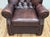Vintage Oversized Tufted Leather Writers Chair With Ottoman For Sale - Image 9 of 18