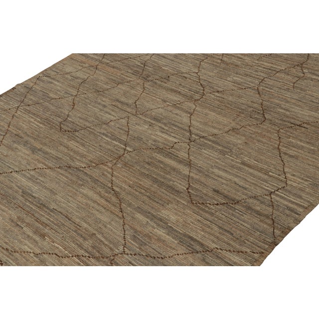 Rug & Kilim Rug & Kilim’s Modern Rug with Beige-brown Geometric Patterns - 9x12 For Sale - Image 4 of 7