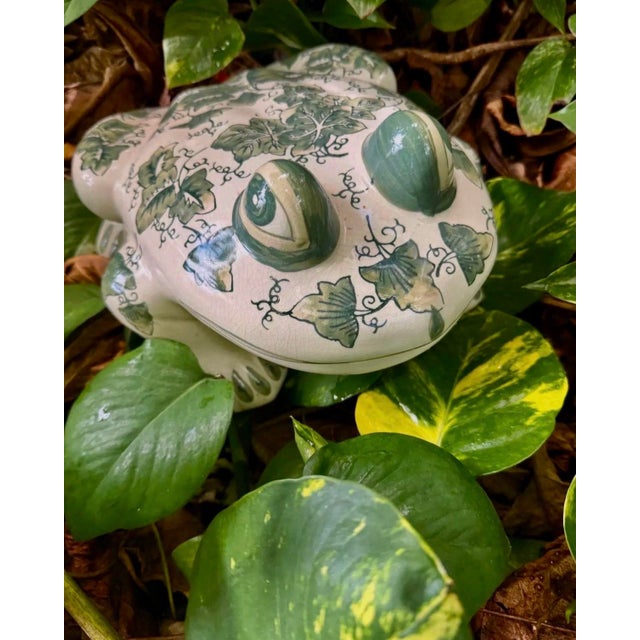 Ceramic Large Mid 20 th Century Garden Ceramic Frog For Sale - Image 7 of 9