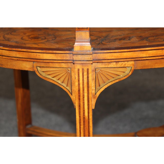 19th C Edward and Roberts Style 2 Tier Style Inlaid Desert Table For Sale In Philadelphia - Image 6 of 16