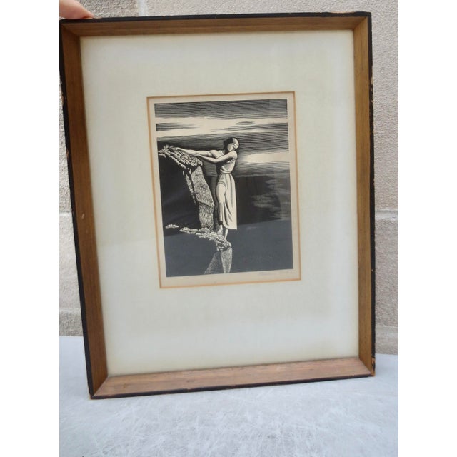 Rockwell Kent Girl on a Cliff Signed Print 1930 For Sale In New York - Image 6 of 7