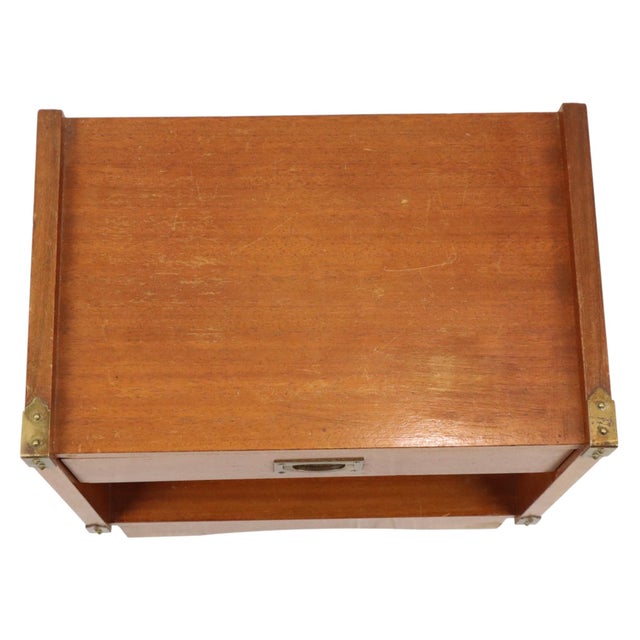 Vintage Campaign Bedside Table by Gautier, France, 1960s For Sale - Image 14 of 18