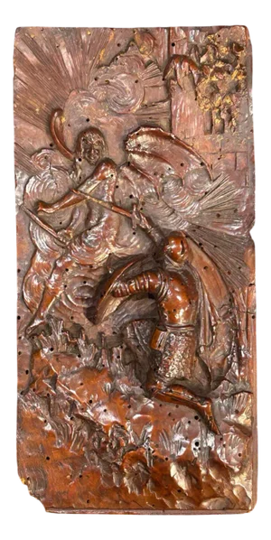 Wooden Carving of Saint Michael Defeating the Devil, the Late 16th Century