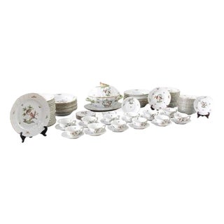 Herend Rothschild Bird Pattern Set of Fine Hungarian China - 107 Pieces For Sale