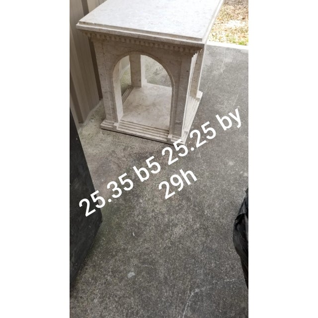 Fabulous 80's tesselated marble table that looks like an architectural model. This can be used with a glass top as a game...