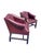 Vintage Tufted Chesterfield Style Pair Chairs With Brass Rivets For Sale - Image 4 of 9