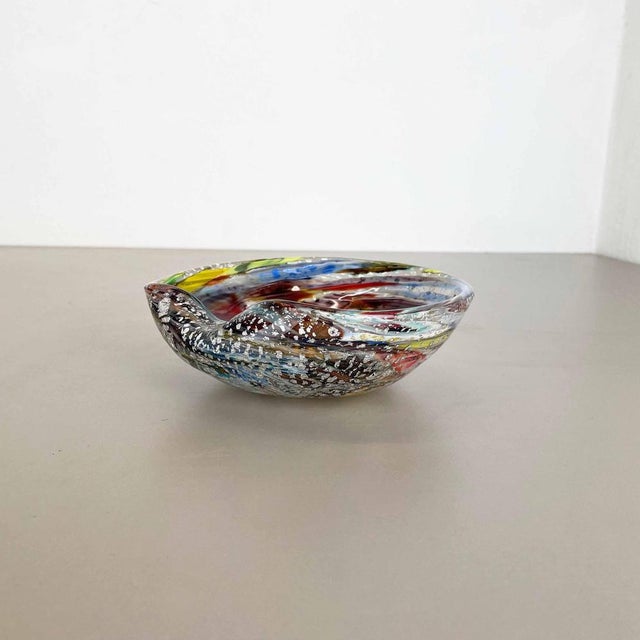 Silver Flakes Murano Glass Ashtray from Dino Martens, Italy, 1960s For Sale - Image 3 of 18