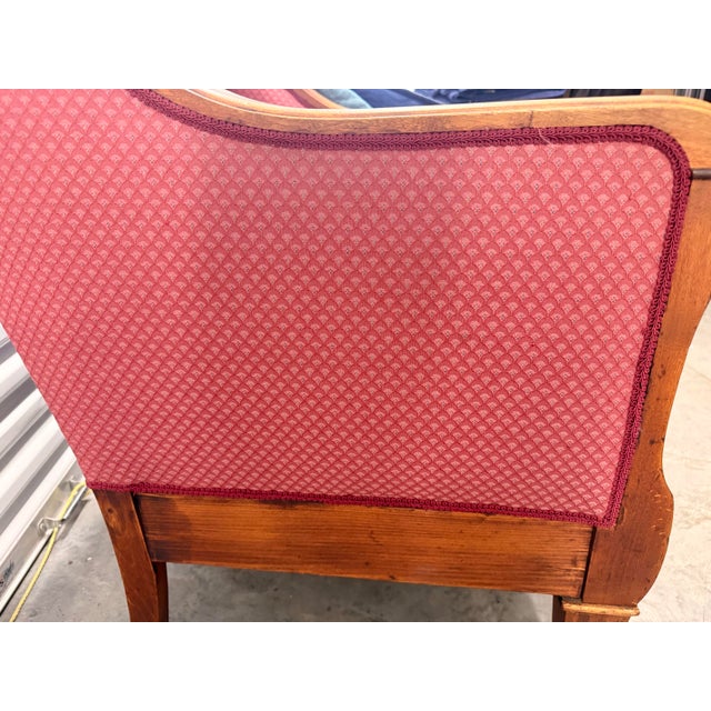 Art Deco Pair of Vintage Biedermeier Style Upholstered Club Chairs With Pink Diamond Upholstery For Sale - Image 3 of 12