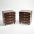 Impressive pair of mid century Anglo Indian four drawer stands crafted in rosewood, one with felt lined divided drawers,...