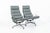 Metal Pair Eames Soft Pad Recliners With Ottoman for Herman Miller, Gray Leather Aluminum Group For Sale - Image 7 of 17
