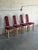 Mid-Century Modern Pink Upholstered Beechwood Dining Chairs 4-Set Denmark Mid-Century Modern 1980s For Sale - Image 3 of 10