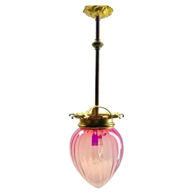 Art Nouveau Pendant Lamp from Val Saint Lambert, 1900s For Sale - Image 10 of 10