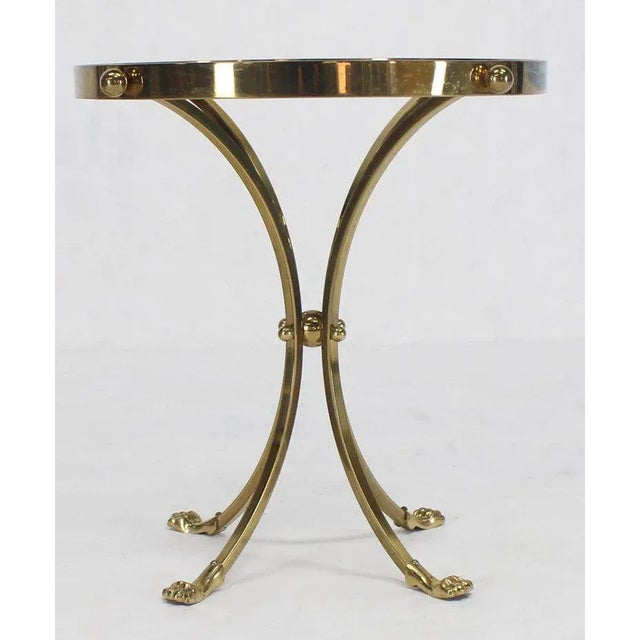 Mid-Century Modern Brass and Glass Round Gueridon Center Table For Sale - Image 9 of 10