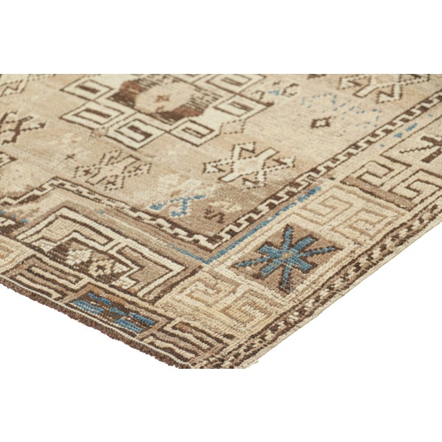 Antique Russian Kazak Rug, Beige-Brown With Geometric Medallions - Rug & Kilim For Sale In New York - Image 6 of 7